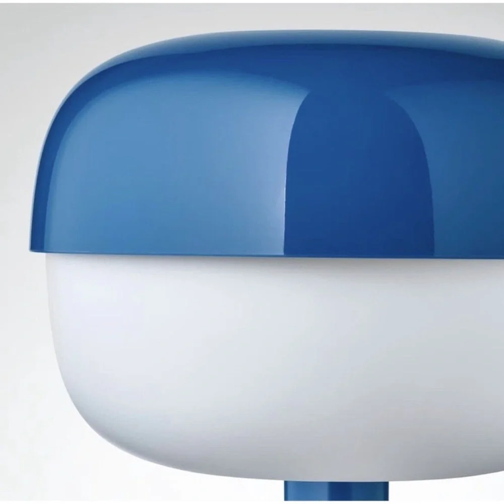IKEA Blasverk Table Lamp in Bright Blue and White